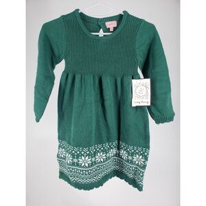 Lucky Penny Green Knit‎ Dress Girls Size 4